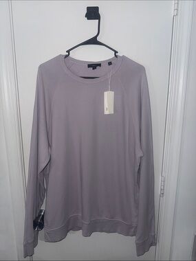 Vince Men's Cotton Light Lavender Long-Sleeve Crewneck Sweatshirt Size L New